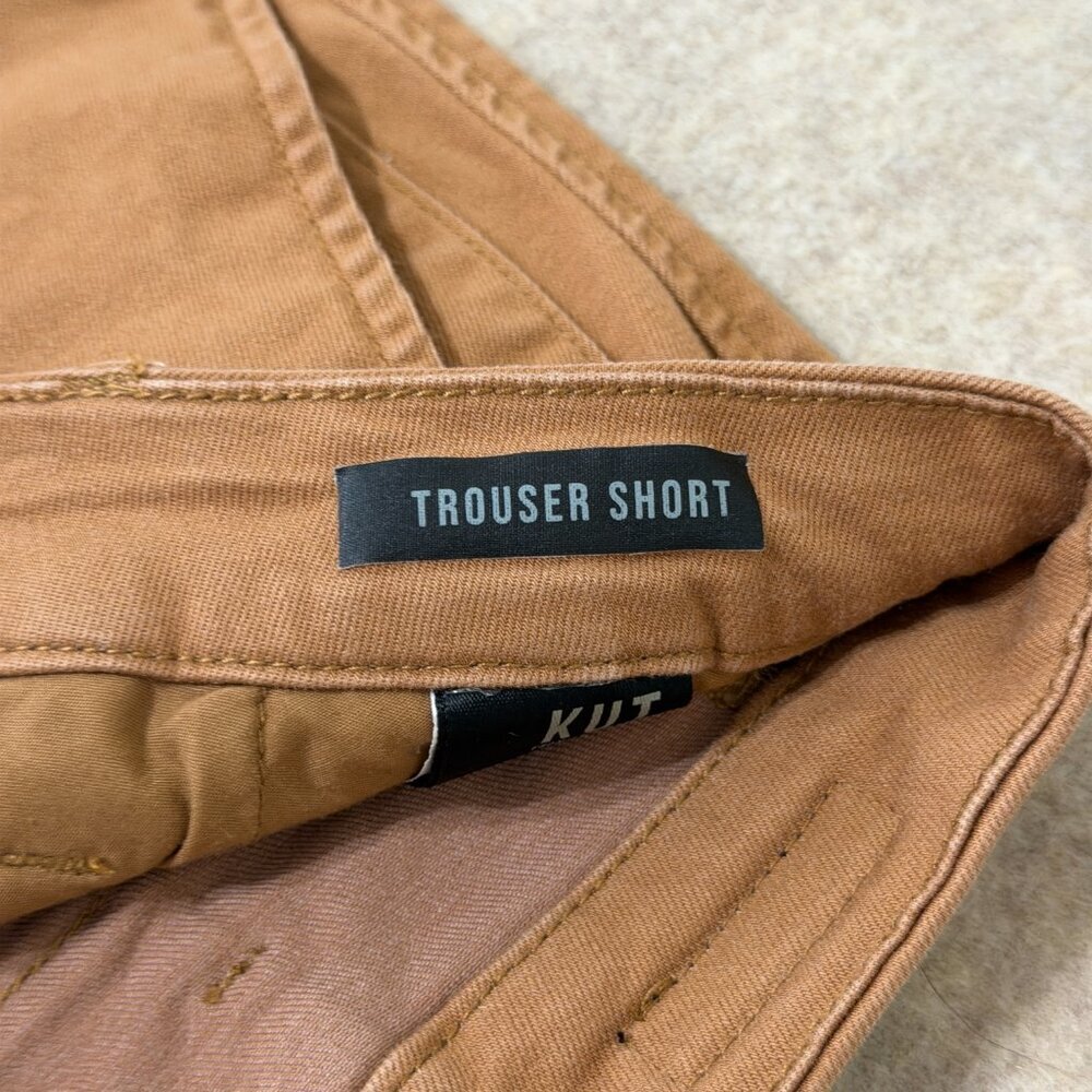 KUT From The Kloth Trouser Shorts Tan Mid Rise Stretch Casual Size 8 - Picture 7 of 15